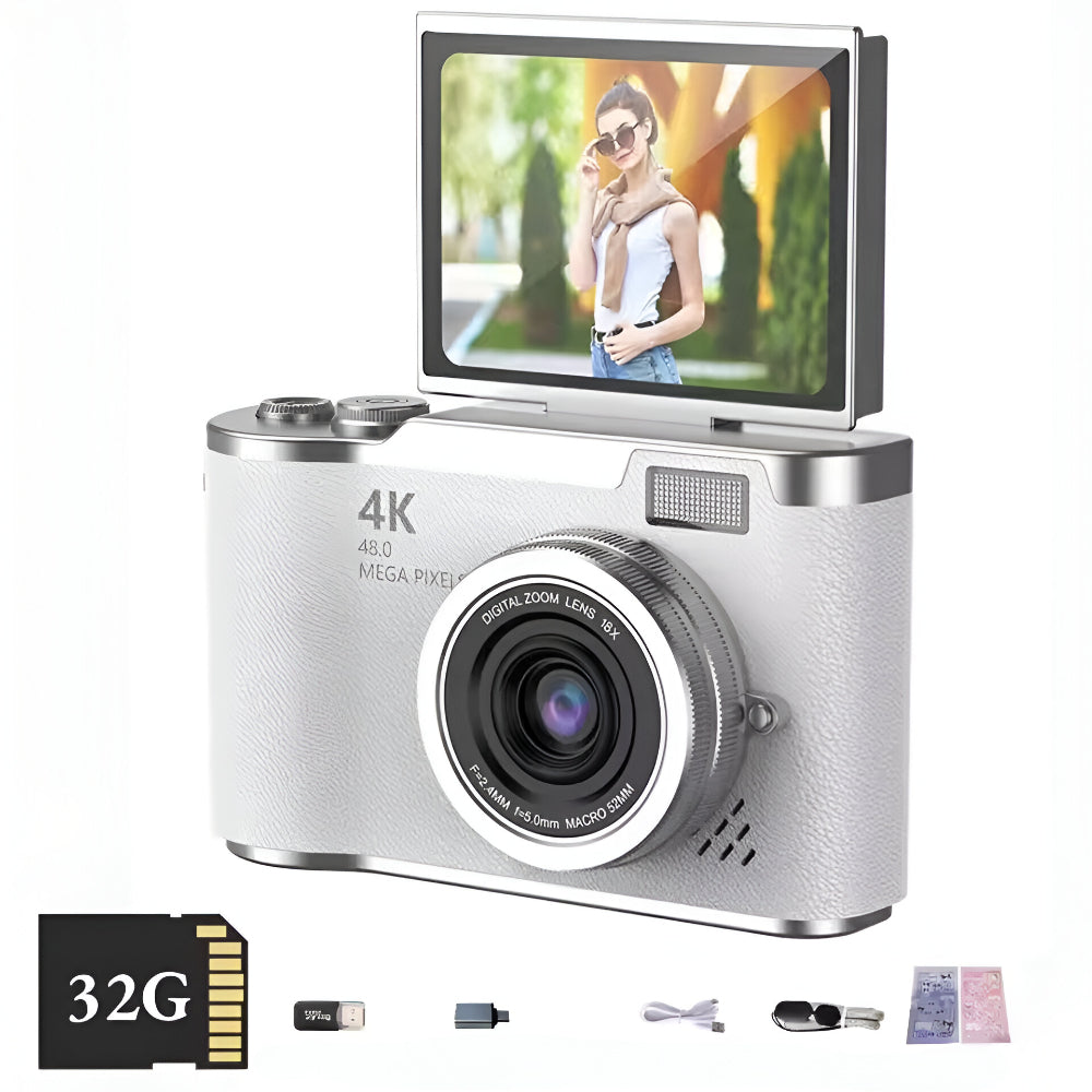Compact Digital Camera with Swiveling Screen and Digital Zoom