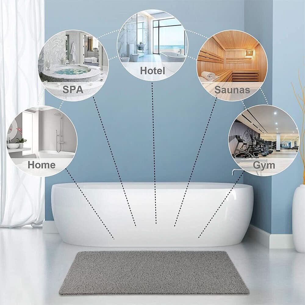 Non-Slip Shower Mat with Drainage System