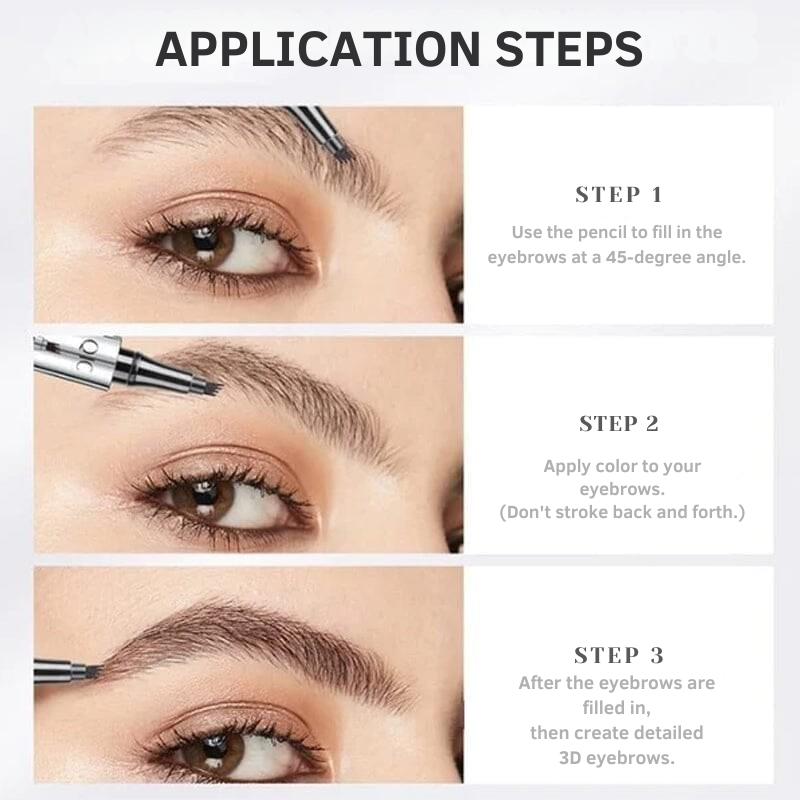 Waterproof Microblading Eyebrow Pencil with 4-Tip Design