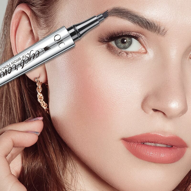 Waterproof 3D Eyebrow Pencil with 4 Fork Tips for Microblading Effect