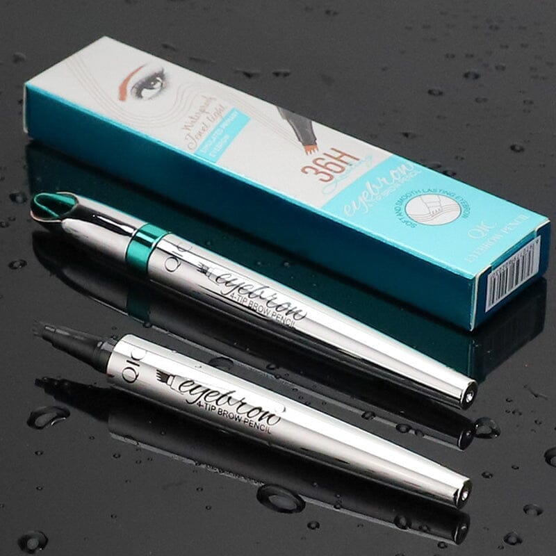 Waterproof 3D Eyebrow Pencil with 4 Fork Tips for Microblading Effect