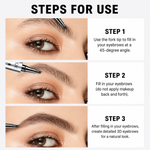 Waterproof 3D Eyebrow Pencil with 4 Fork Tips for Microblading Effect
