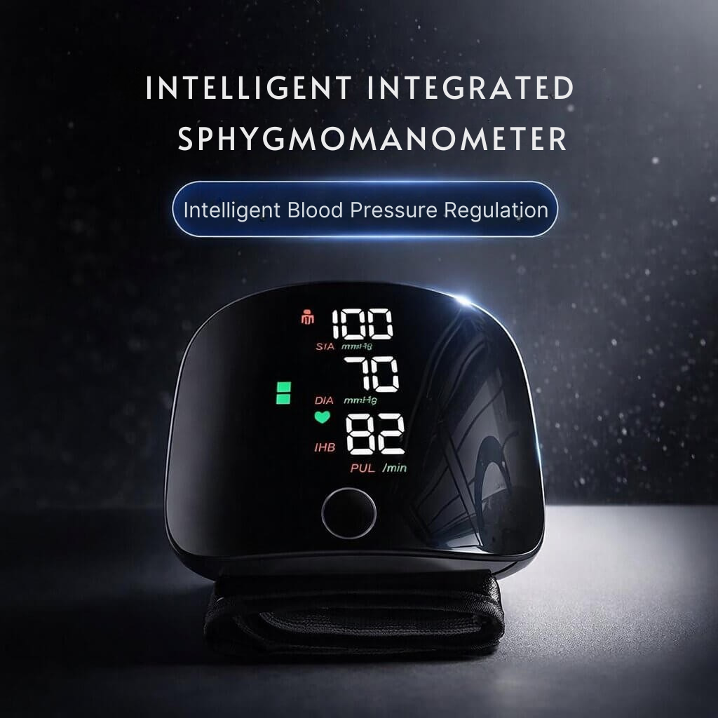 Wrist Blood Pressure Monitor | Touchscreen with Voice Function | Rechargeable
