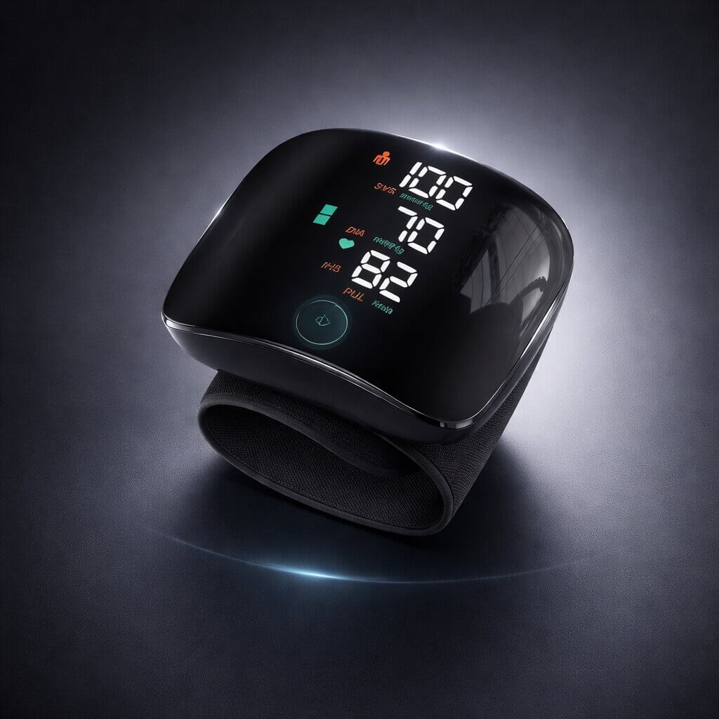 Wrist Blood Pressure Monitor | Touchscreen with Voice Function | Rechargeable