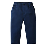 Trendy Boys' 3-Piece Suit – Blue Shirt, Vest, Pants, and Bow Tie