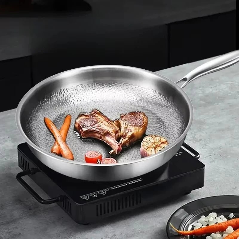 Titanium Hammered Non-Stick Frying Pan for Induction Cooktops and Modern Kitchens