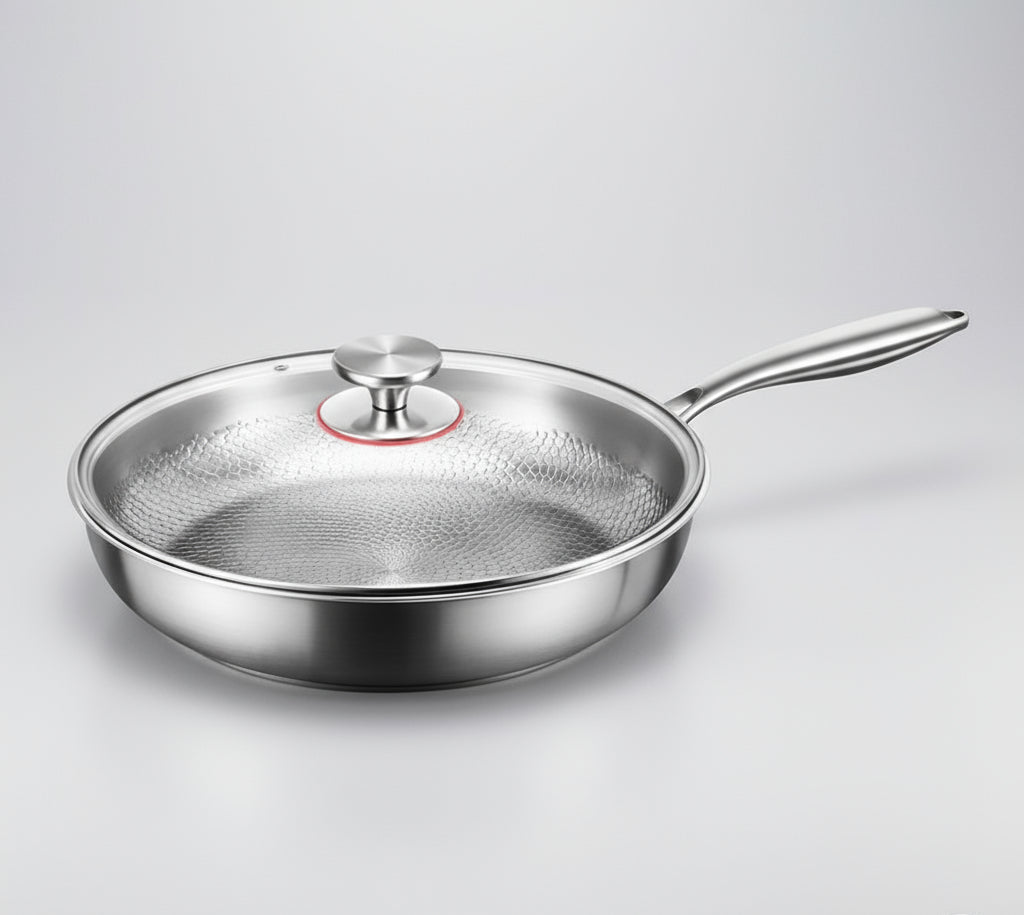 Titanium Hammered Non-Stick Frying Pan for Induction Cooktops and Modern Kitchens