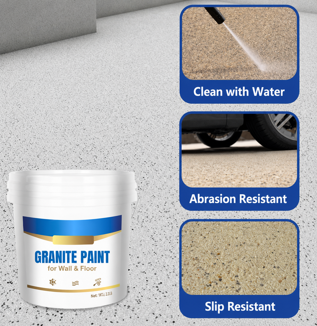 1kg Waterproof Granite Paint for Protection & Style | 50% DISCOUNT