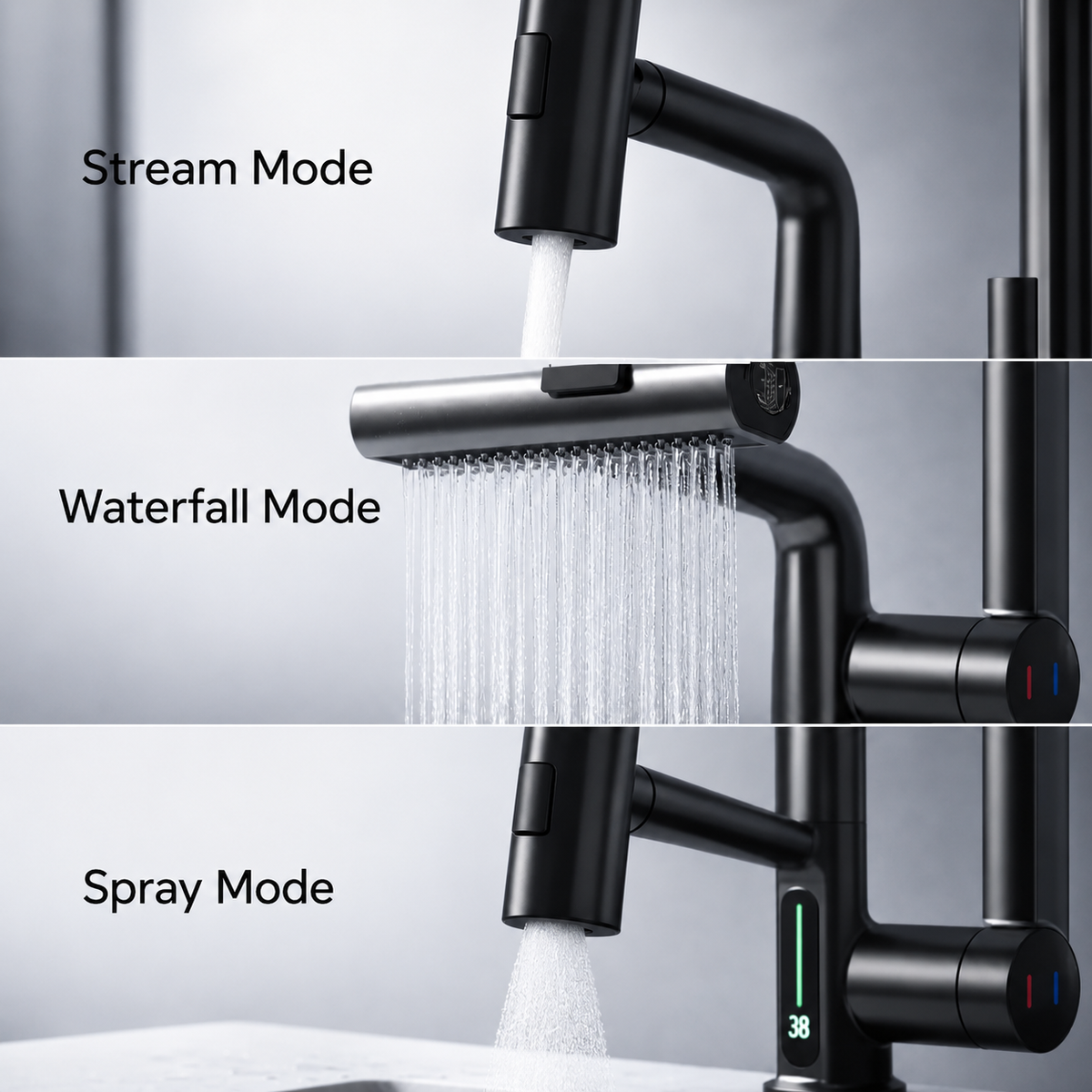 Pull-Out Kitchen Faucet | Pull-Down Kitchen Tap with 5 Spray Modes