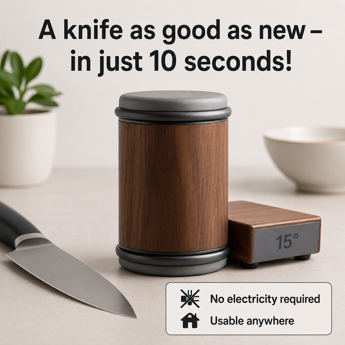 Knife Sharpener with Rolling System