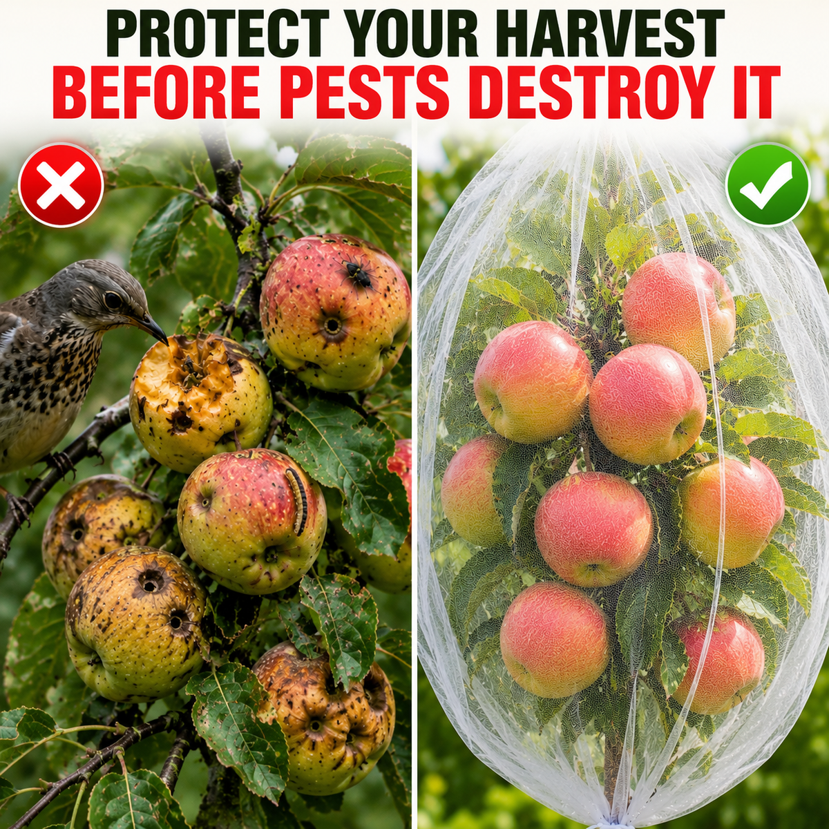 Drawstring Fruit Tree Mesh Net Bags