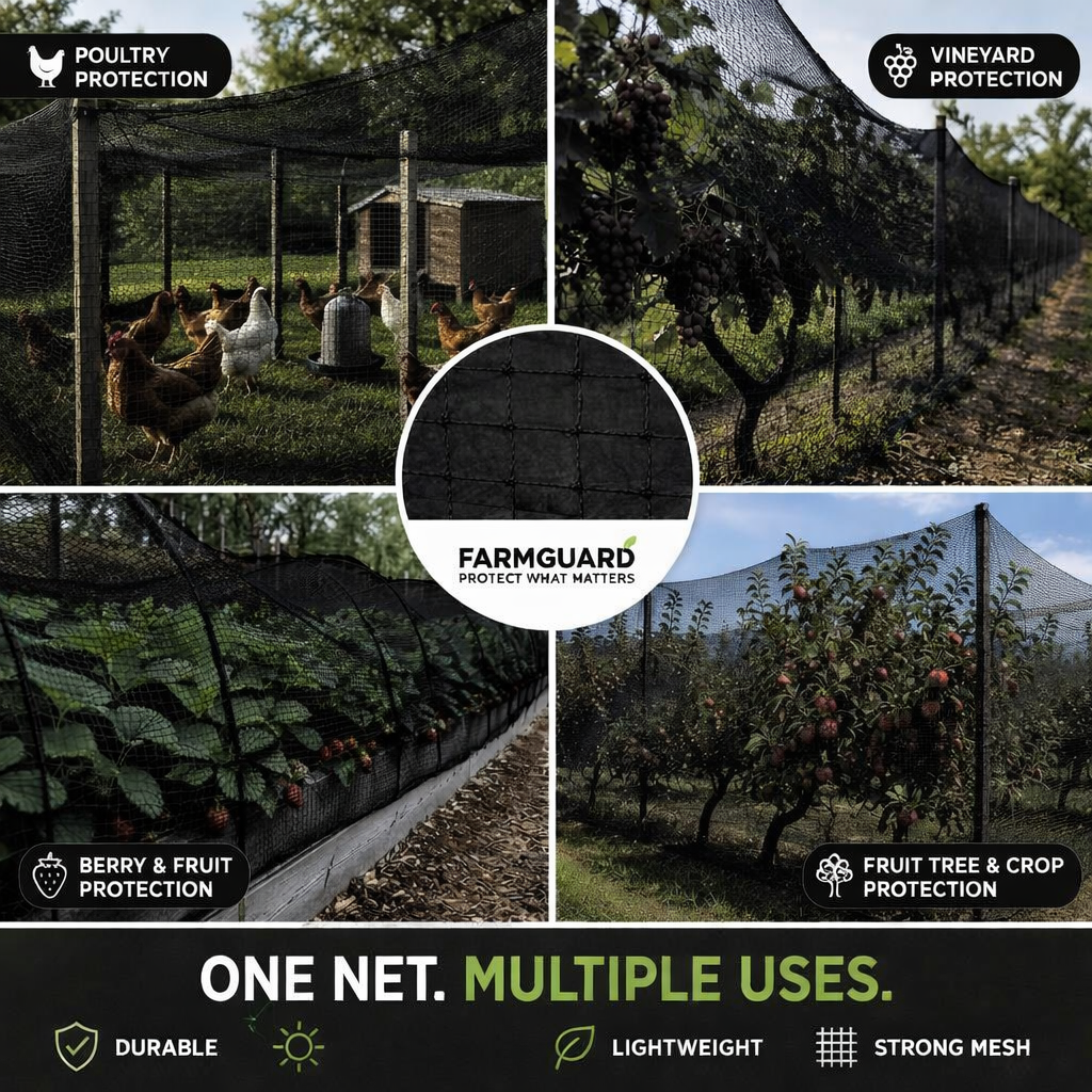 Protective Netting for Orchards Against Birds and Deer