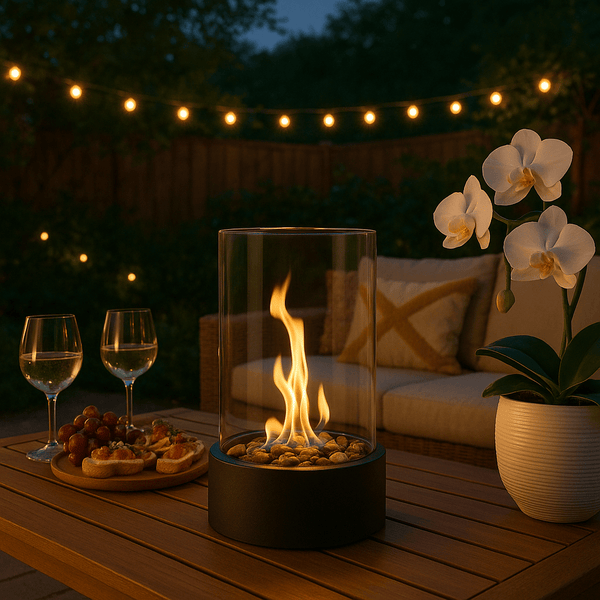 Modern Bioethanol Table Fireplace – Stylish Tabletop Fireplace with Real Flame Effect & Scandinavian Design