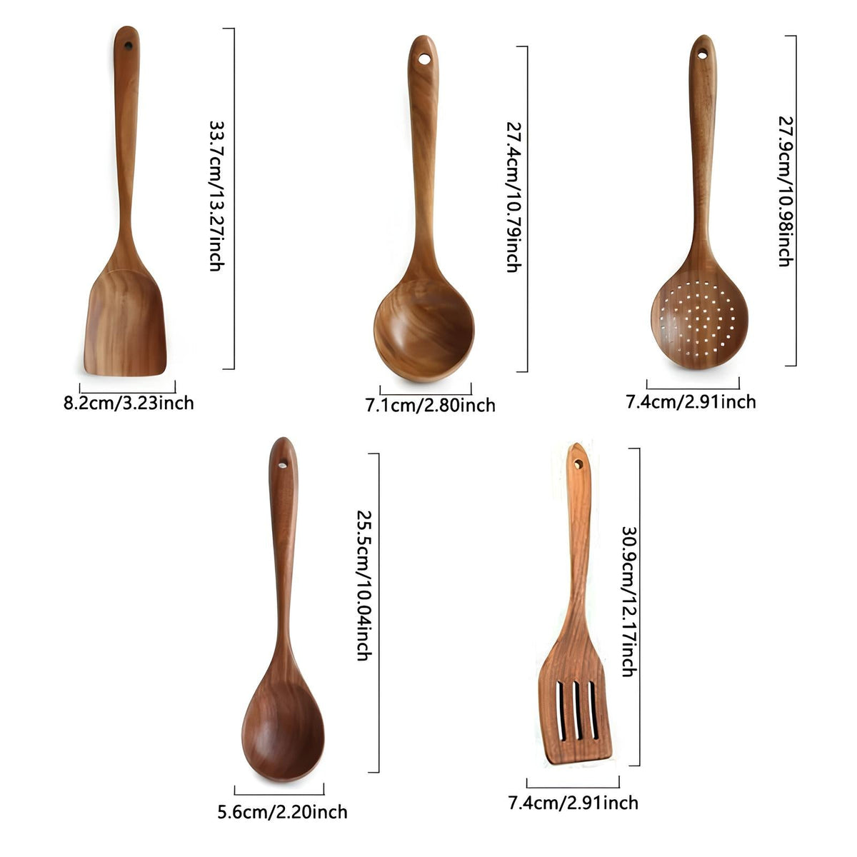 Natural Wood Kitchen Utensils Set