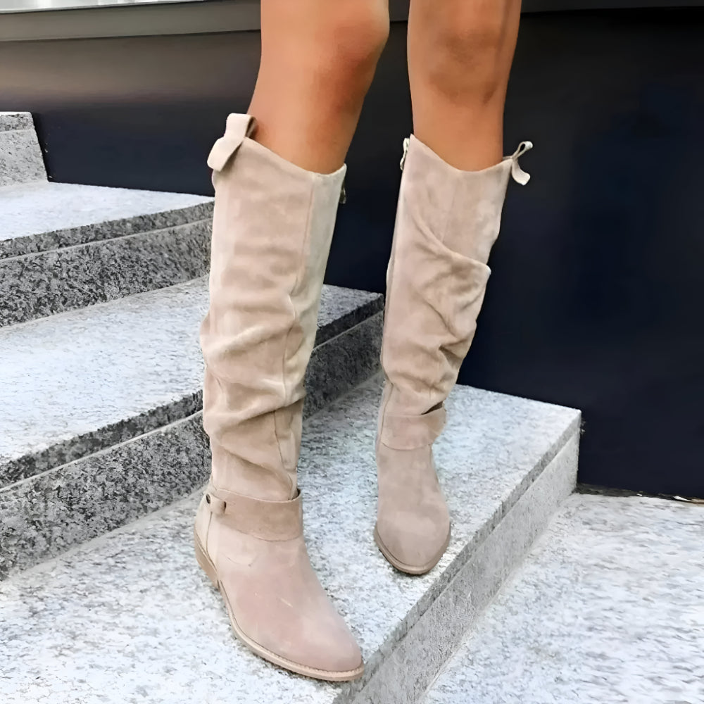 High Shaft Suede Over-the-Knee Boots for Women