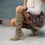 High Shaft Suede Over-the-Knee Boots for Women