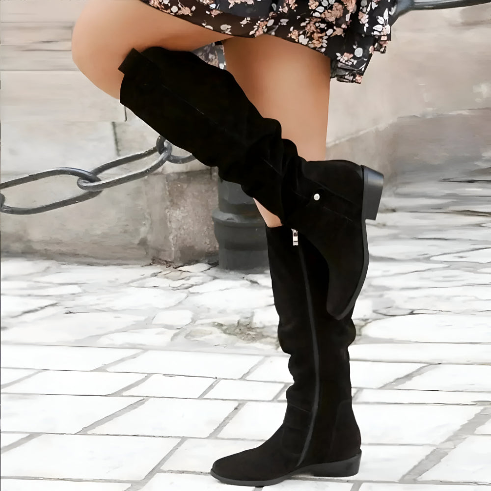 High Shaft Suede Over-the-Knee Boots for Women