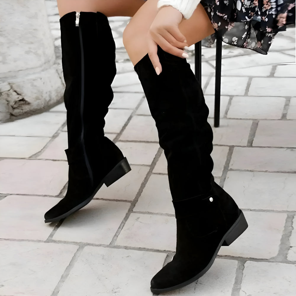 High Shaft Suede Over-the-Knee Boots for Women