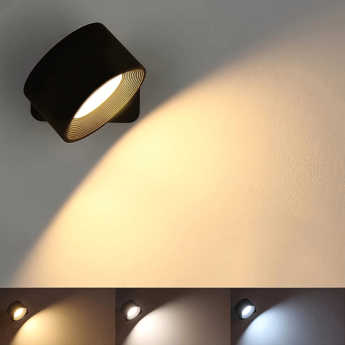 Rechargeable Wireless Wall Lamp – 360° Adjustable LED Lighting (USB)