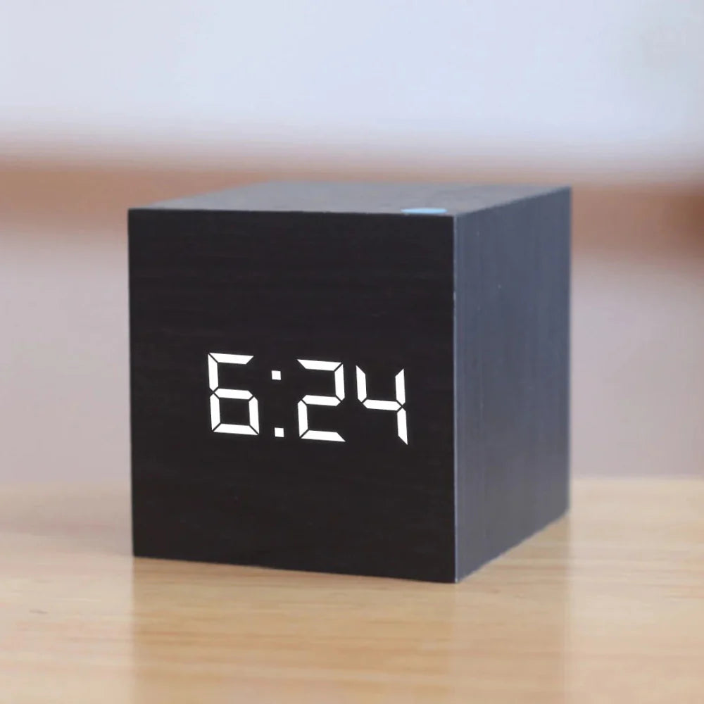 Modern Minimalist Wooden Digital Clock
