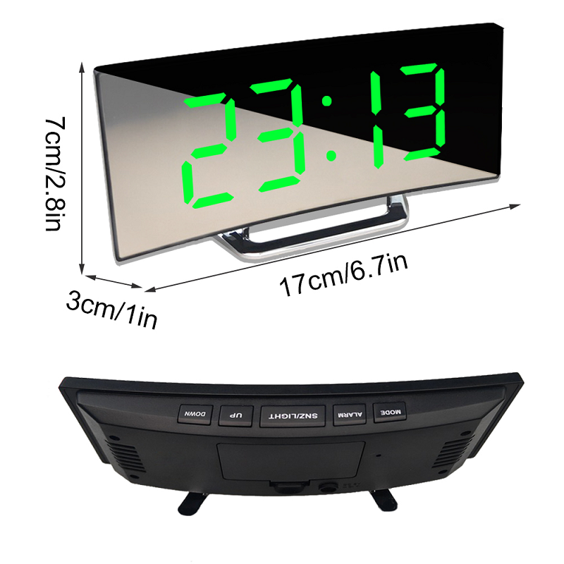Digital LED Mirror Alarm Clock | Auto Dimming Glare-Free Design