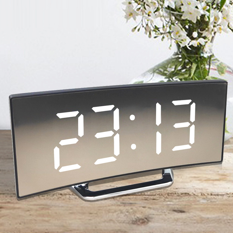 Digital LED Mirror Alarm Clock | Auto Dimming Glare-Free Design