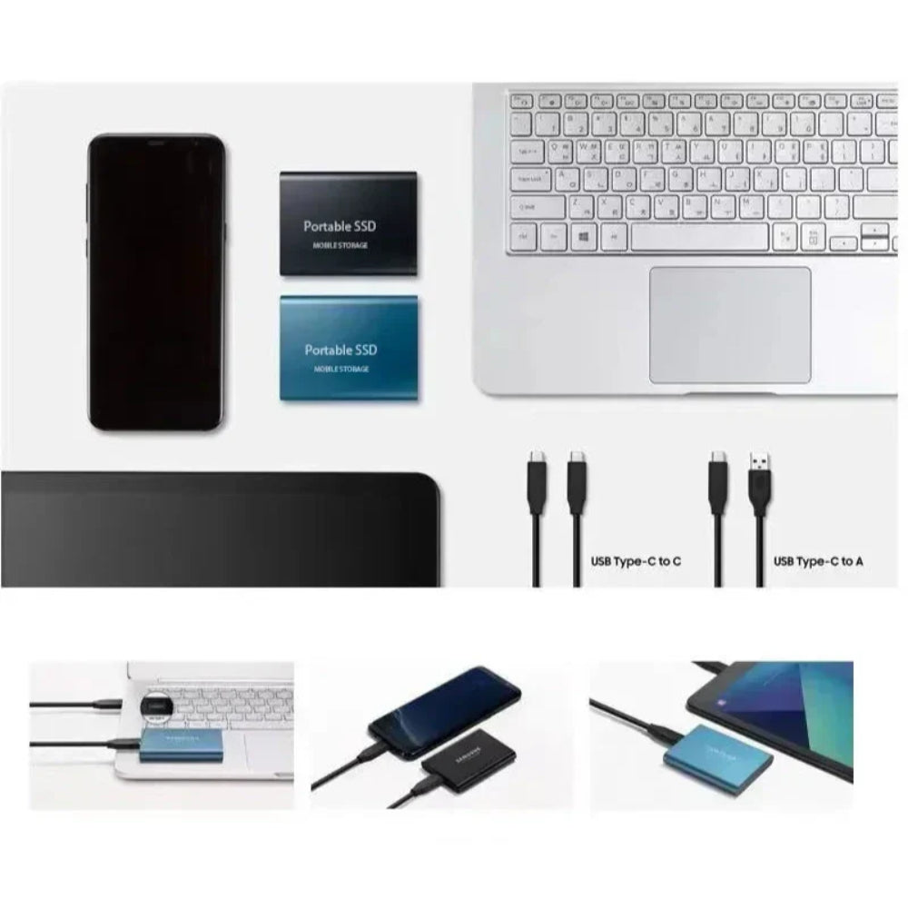 512GB Portable External SSD with Fast USB-C Data Storage