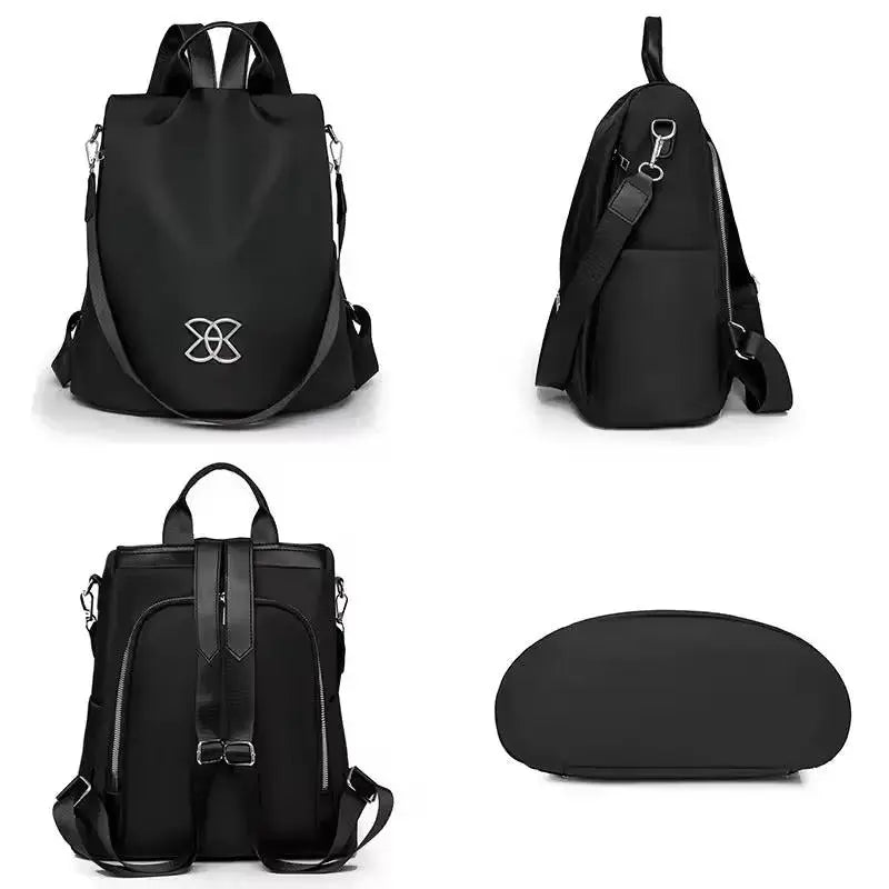 Water-Resistant Anti-Theft Backpack – 3 Carry Options, Brown and Black