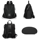 Water-Resistant Anti-Theft Backpack – 3 Carry Options, Brown and Black