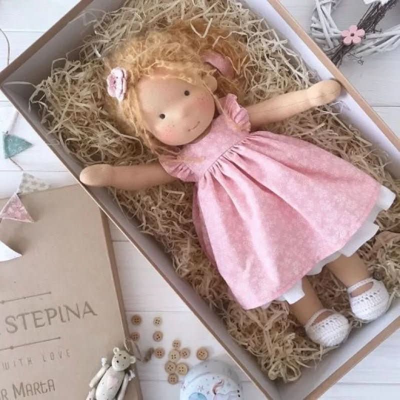 Handmade Cotton Waldorf Doll for Creative Play