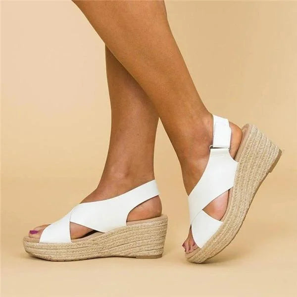 Women's Espadrilles | Orthopedic Wedge Heel | Elastic Crossband Strap