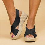 Women's Espadrilles | Orthopedic Wedge Heel | Elastic Crossband Strap