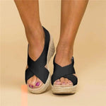 Women's Espadrilles | Orthopedic Wedge Heel | Elastic Crossband Strap