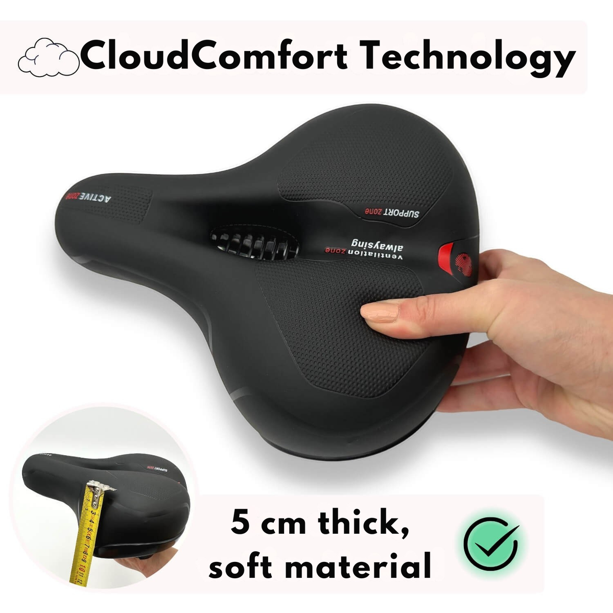 Ergonomic Comfort Bicycle Seat | Shock Absorbing Design