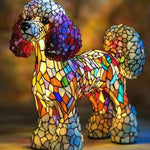 Artistic LED Night Light – Shimmering Statue with Dog Breed Design