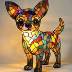 Artistic LED Night Light – Shimmering Statue with Dog Breed Design