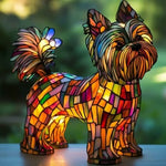Artistic LED Night Light – Shimmering Statue with Dog Breed Design