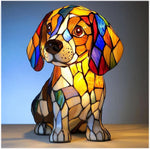 Artistic LED Night Light – Shimmering Statue with Dog Breed Design