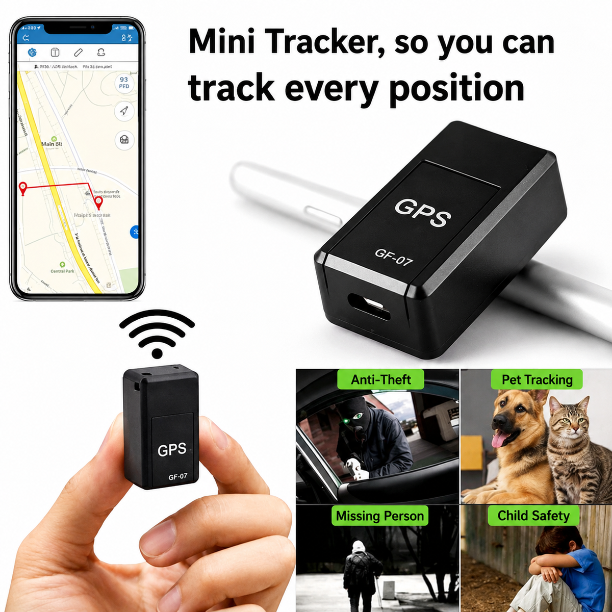 Compact GPS Tracker for Vehicles | Subscription-Free Mini GPS Tracker