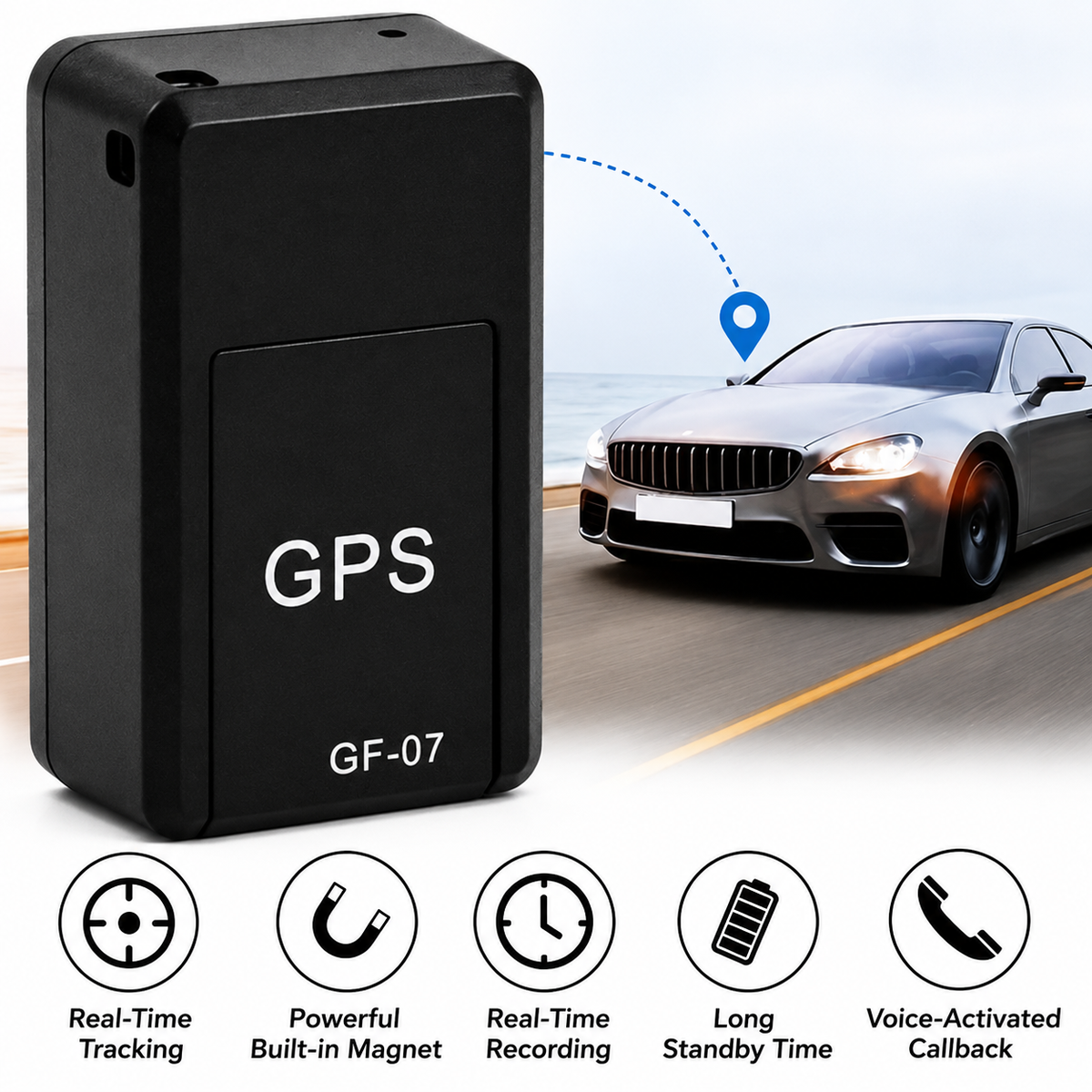 Compact GPS Tracker for Vehicles | Subscription-Free Mini GPS Tracker