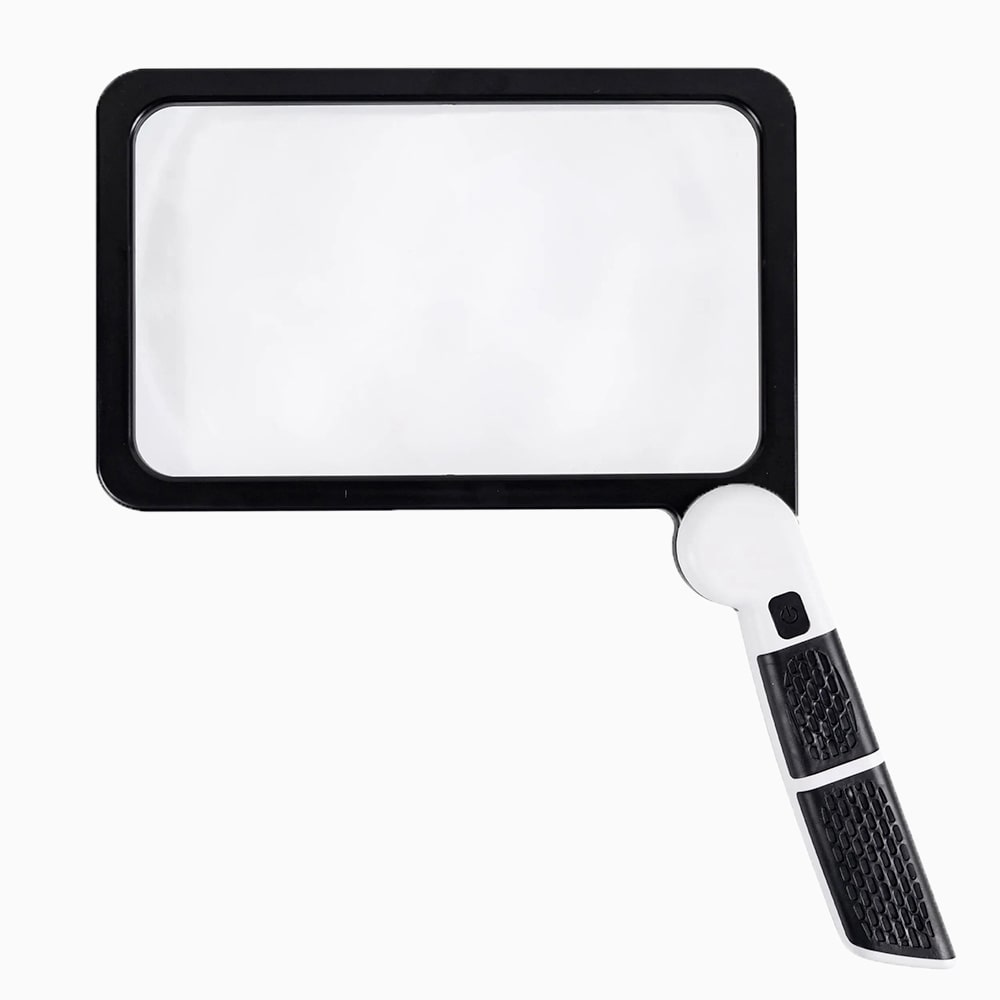Full-Sized Handheld Magnifying Glass - 5x Magnification, LED Lighted Magnifier with 3 Modes, Perfect for Reading and Seniors
