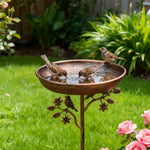 Decorative Garden Bird Bath with Sturdy Spike