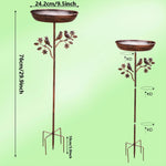 Decorative Garden Bird Bath with Sturdy Spike