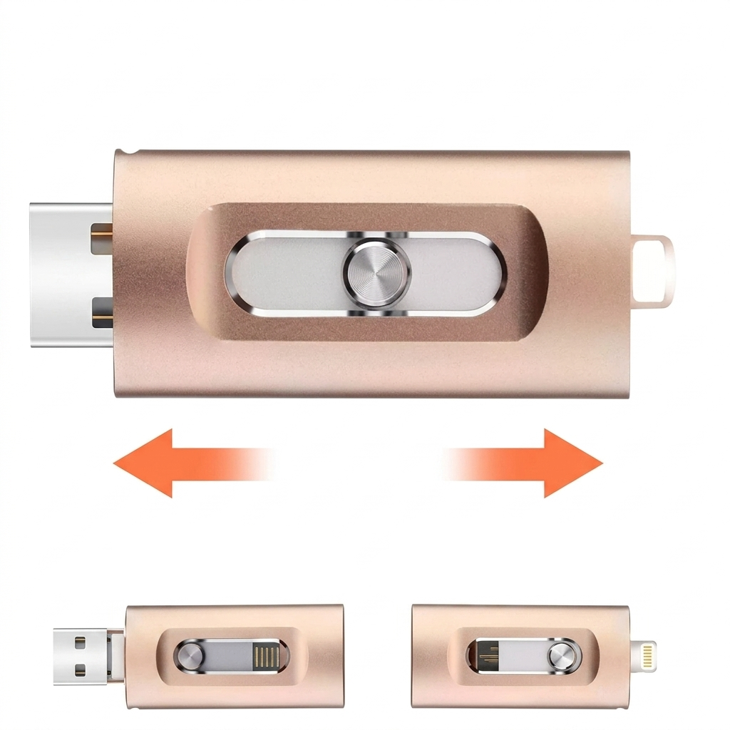 3-in-1 USB Flash Drive — Expanded Storage for Smartphones and Computers