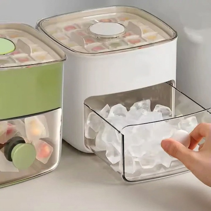 Effortless Ice Cube Tray with Dispensing Feature – 48 Spill-Free Cubes