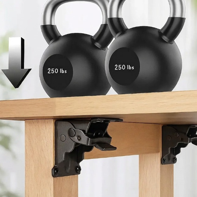 90° Folding Bracket with Auto-Lock – Set of 2, Supports up to 225 kg, Easy 5-Minute Installation