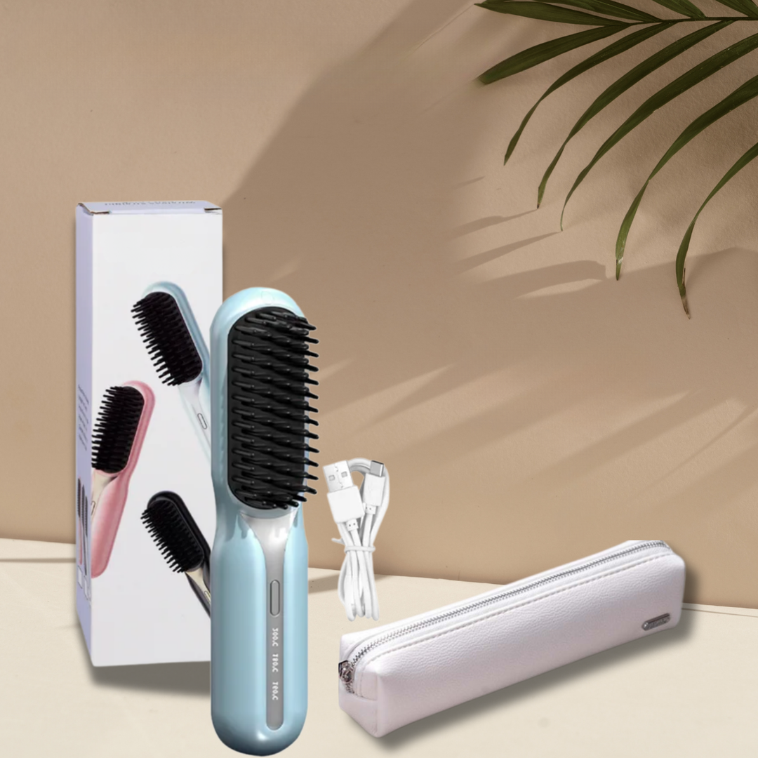 Hair Straightener | Cordless Straightening Brush | Quick Styling & Shiny Finish