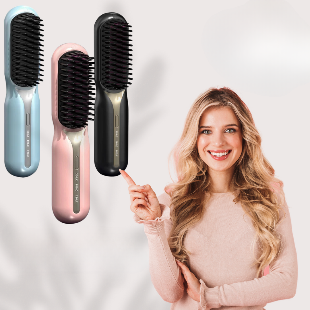 Hair Straightener | Cordless Straightening Brush | Quick Styling & Shiny Finish