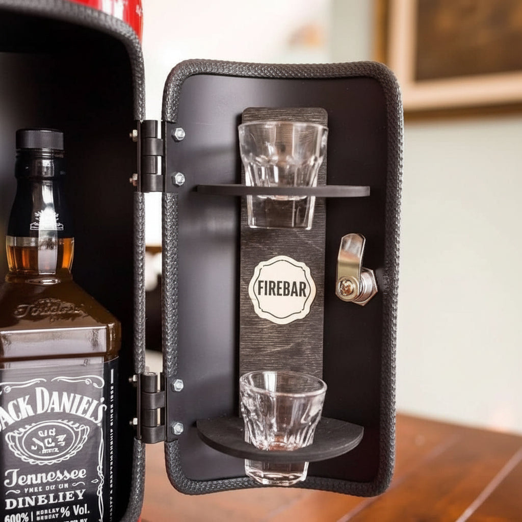Discreet Mini Bar – Concealed Beverage Storage in Fire Extinguisher Design