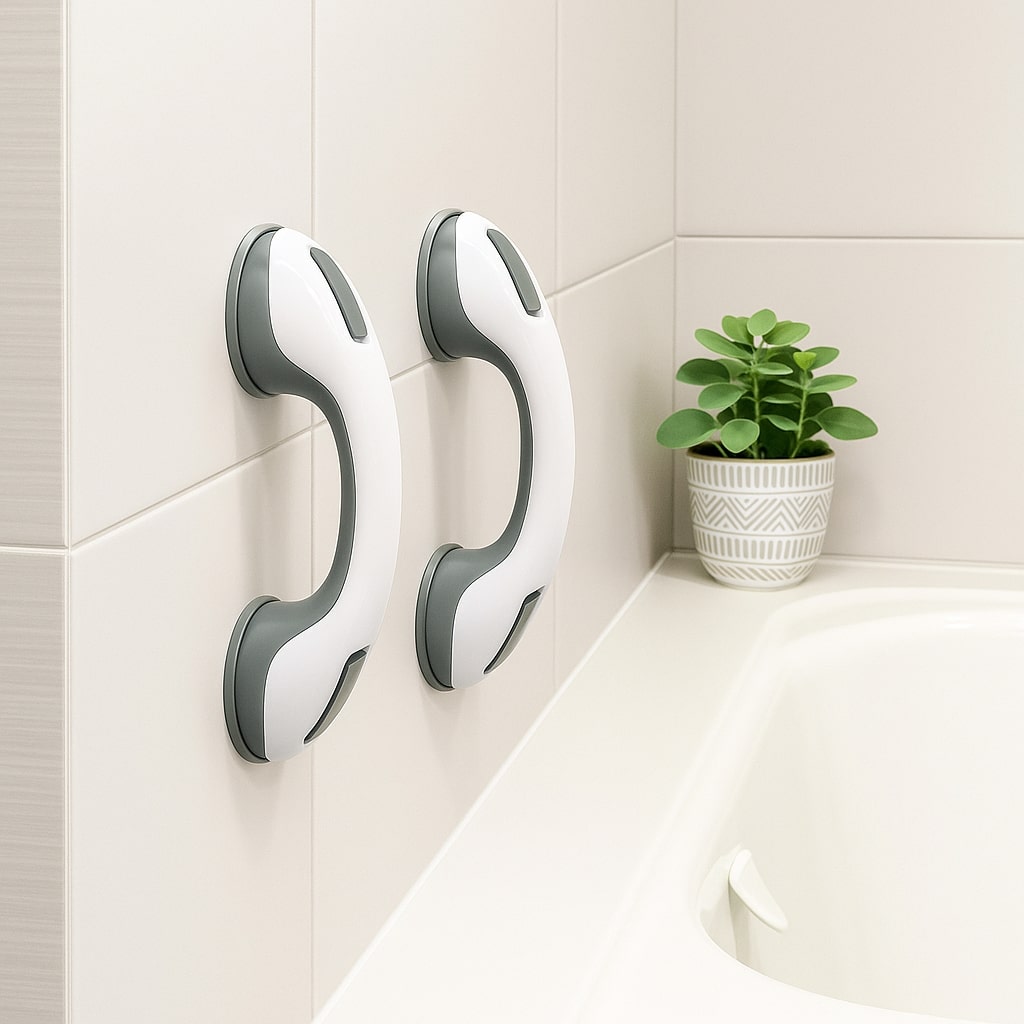 Bathroom Grab Bar | No Drilling Required | Strong Suction Cup | Enhanced Safety
